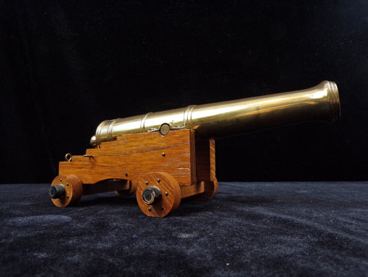 Old Brass Miniature/Model Wheeled Signal Cannon