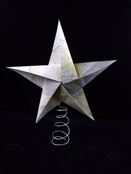 nautical chart star ornament/medium