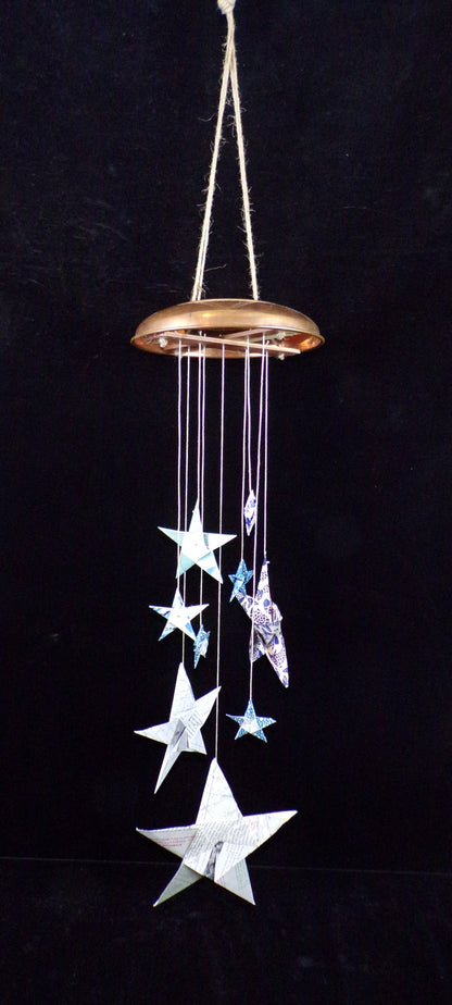 Origami Nautical Chart Stars Hanging Mobile