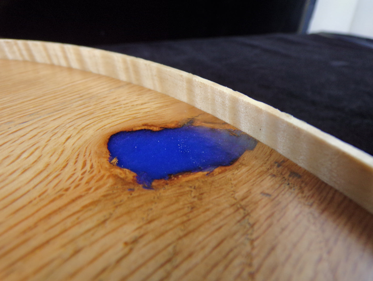 Wooden Lazy Susan with Peaks of Blue