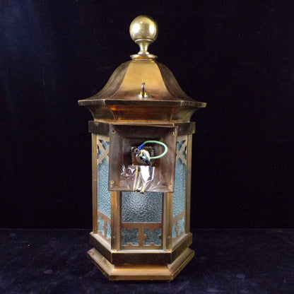 Antique Hexagonal Glass Lantern, Indoor or Outdoor Use