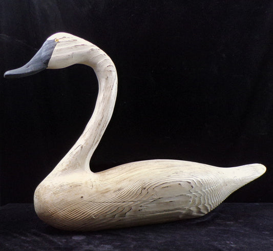 #Carved White Swan, circa early 20th century