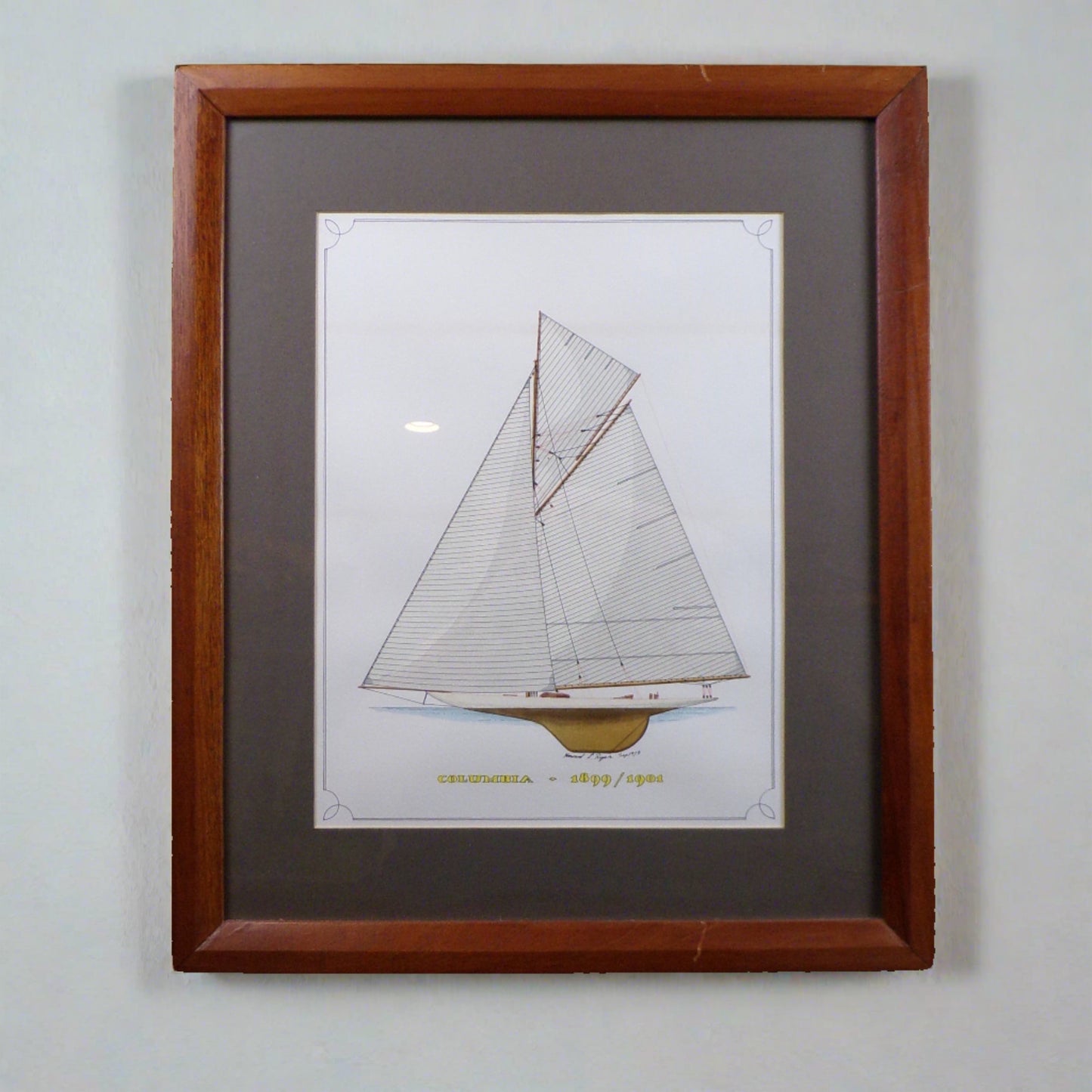 Howard Rogers Framed Ship Art - Columbia 1899/1901