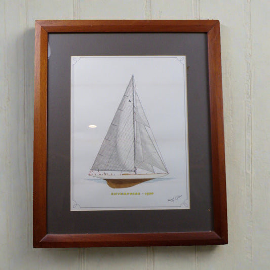 Howard Rogers Framed Ship Art - Enterprise 1930