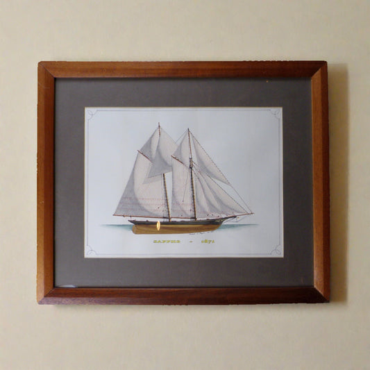 # Howard Rogers Framed Ship Art - Sappho 1871