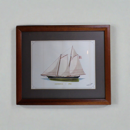 # Howard Rogers Framed Ship Art - America 1851