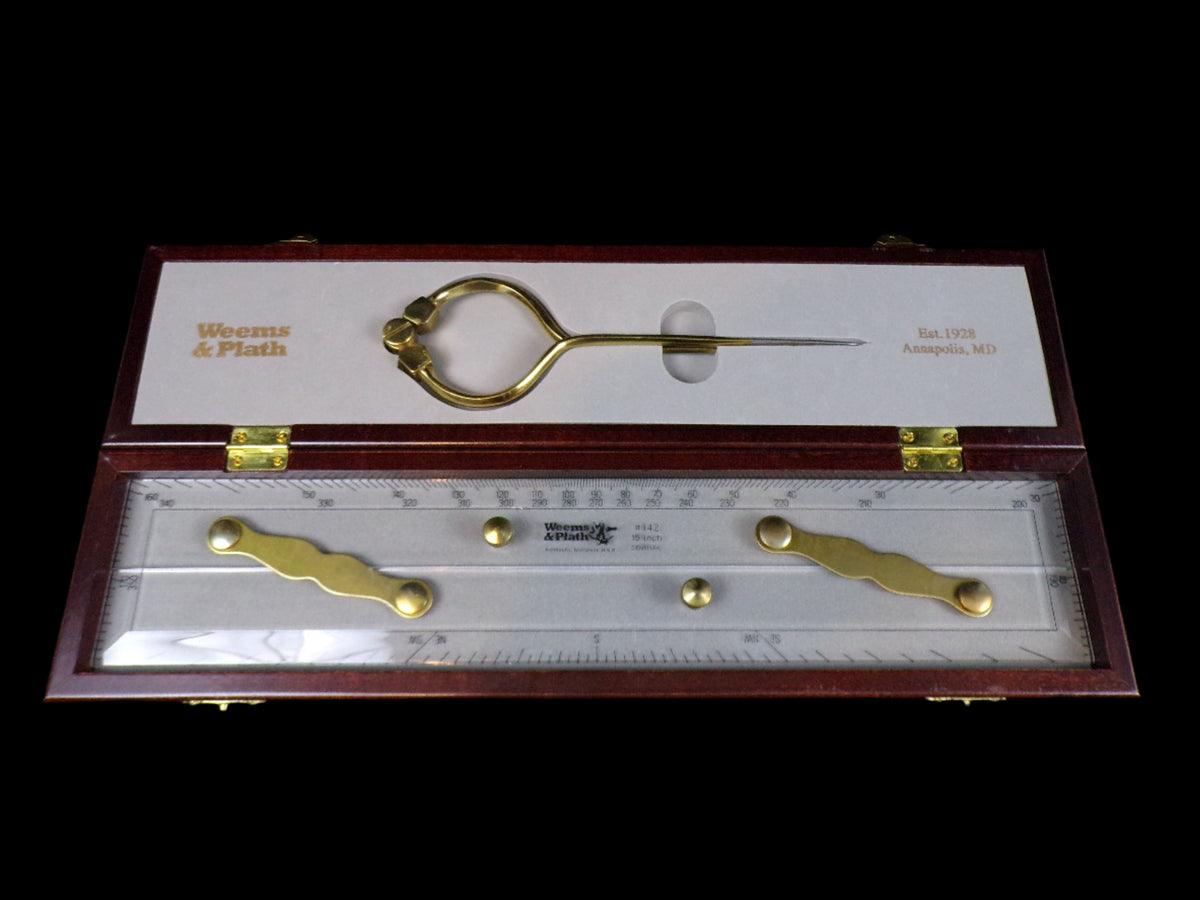 Parrarel Ruler Parallel Ruler with Brass Dividers – Annapolis Maritime Antiques