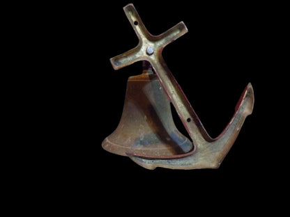 Vintage Ship’s Bell with an Anchor-Shaped Mount