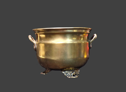 Vintage Brass Cauldron-style Planter or Pot - Annapolis Maritime Antiques