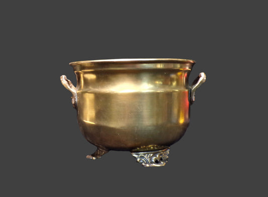 Vintage Brass Cauldron-style Planter or Pot