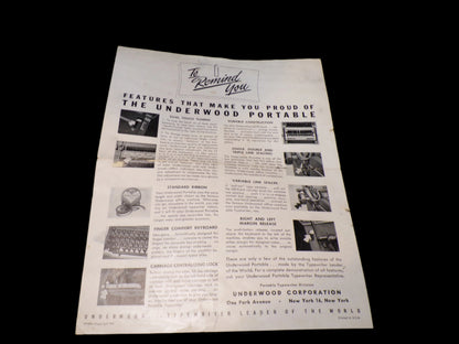 Vintage Underwood Universal Portable Typewriter with Case – 1930s/40s