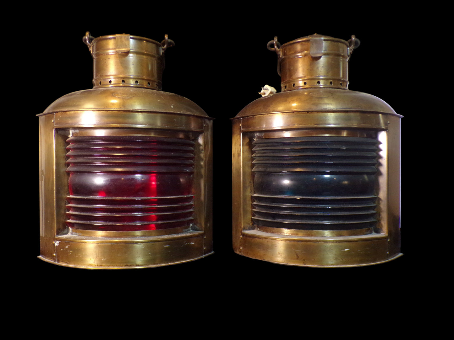 Perko Marine Navigation Lights Circa mid-20th century Brooklyn, NY Solid Brass
