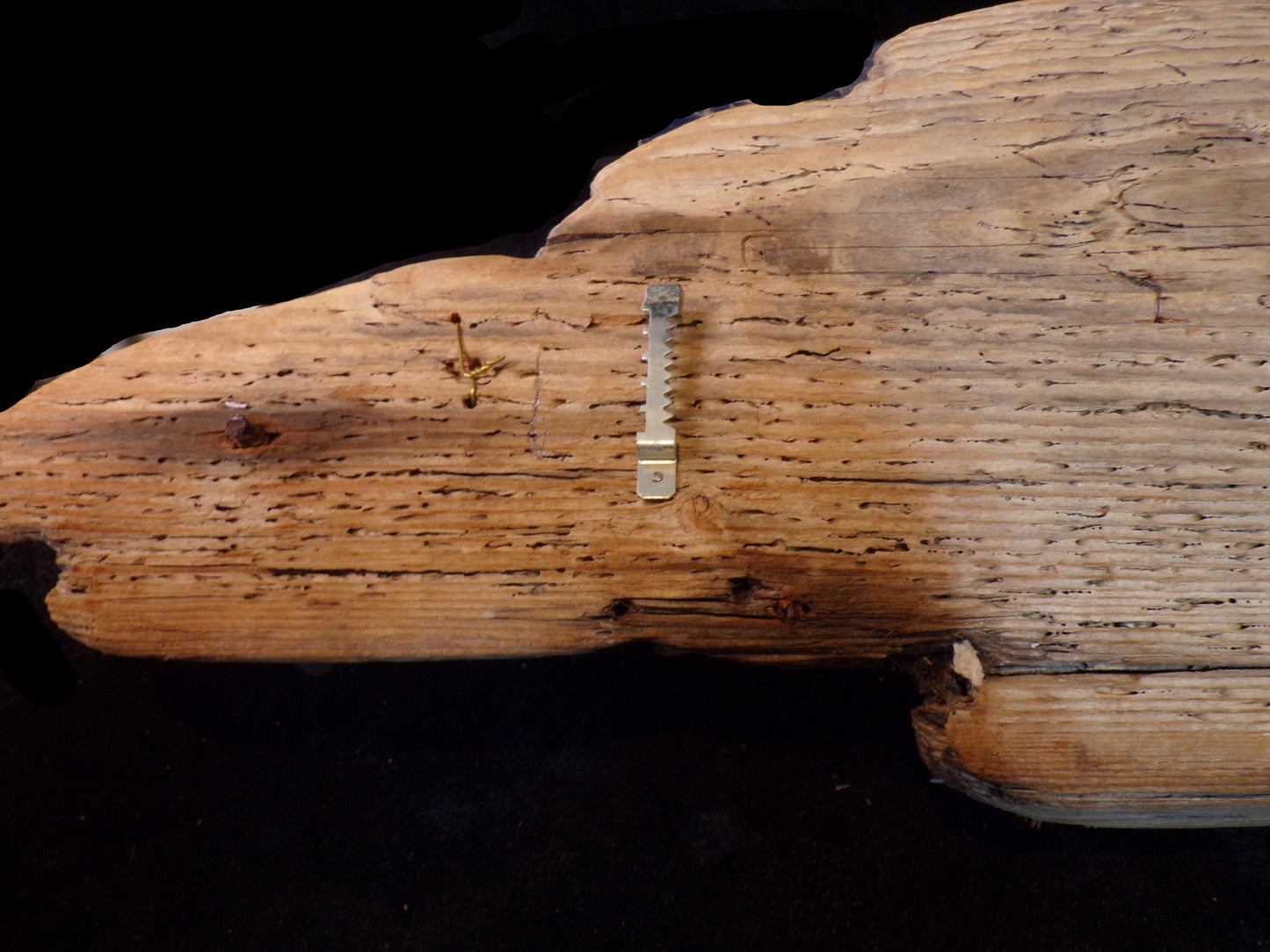 Mounted Spyglass Wall Display, Salvaged Wood - Annapolis Maritime Antiques