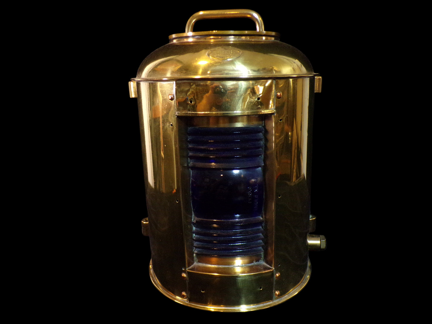 #Authentic Brass Ship’s Convoy Light – Blue Lens Navigation Lantern