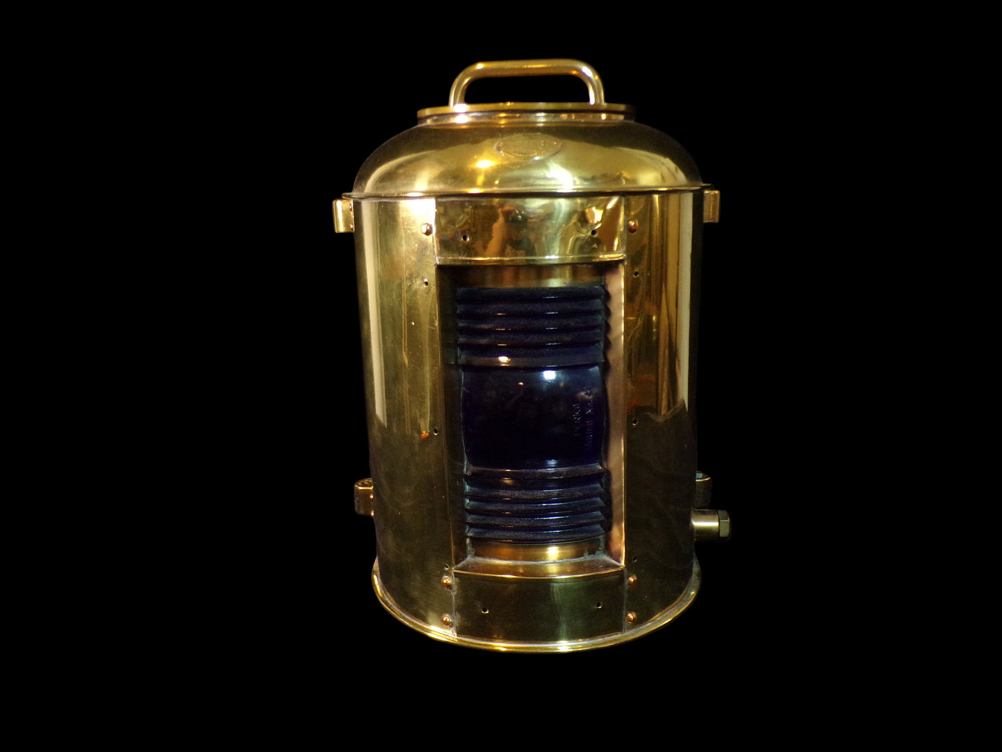 #Authentic Brass Ship’s Convoy Light – Blue Lens Navigation Lantern