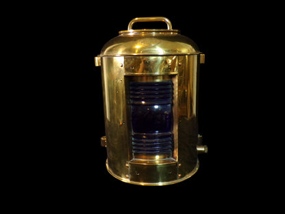 #Authentic Brass Ship’s Convoy Light – Blue Lens Navigation Lantern