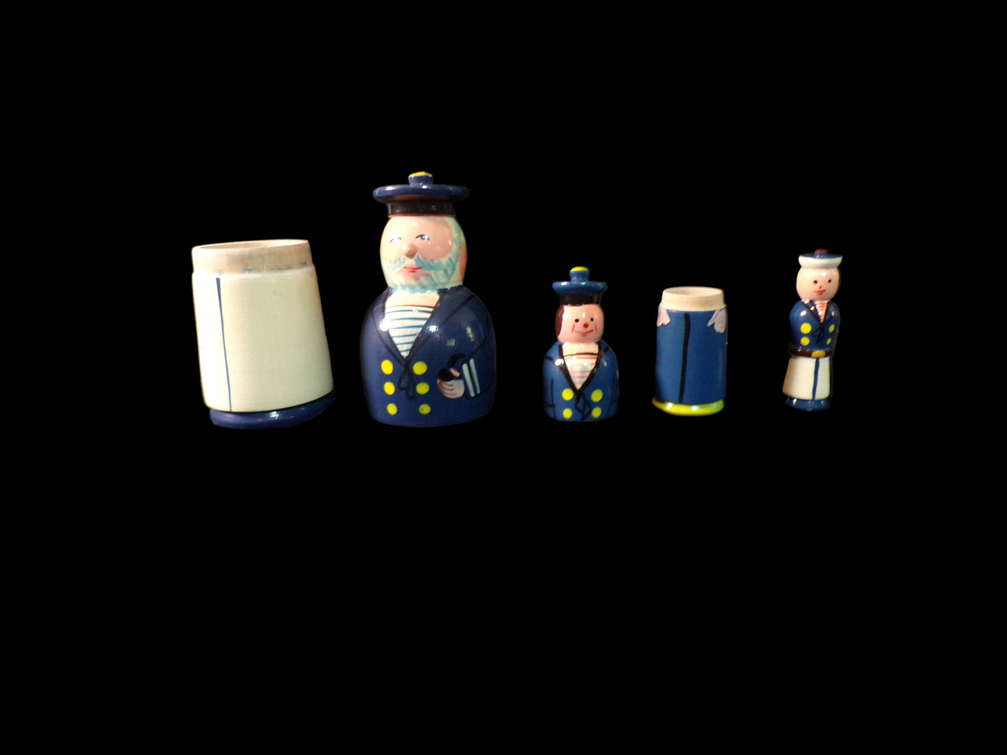 Wooden Nesting Dolls Nautical Theme