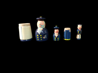 Wooden Nesting Dolls Nautical Theme
