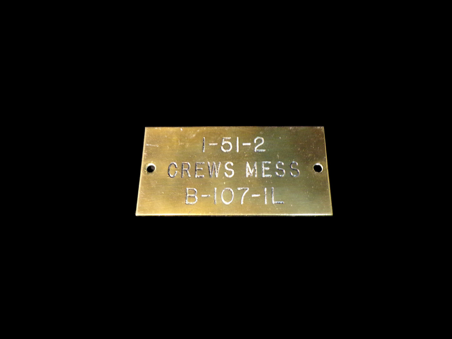 US Navy Compartment ID Plate Crew's Mess