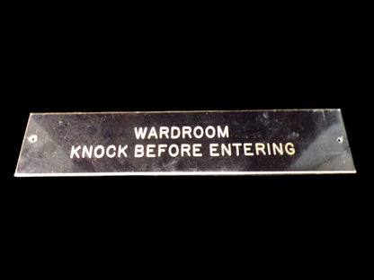 U.S. Navy “Wardroom – Knock Before Entering” Sign - Annapolis Maritime Antiques