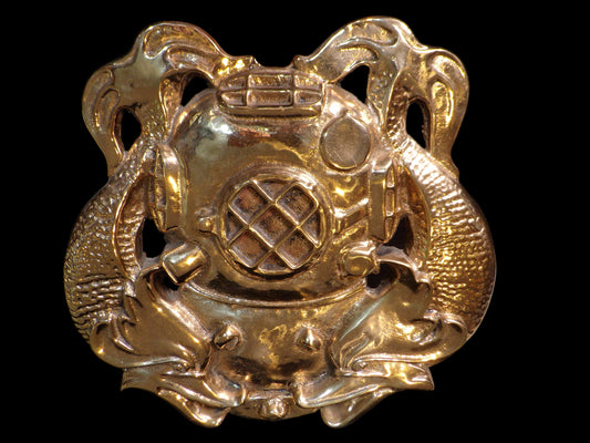 Plaque - Brass Diver's Helm and Dolphins
