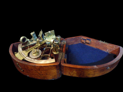 #Nautical Sextant Original Fitted Wooden Casing Circa 1860s–1880s