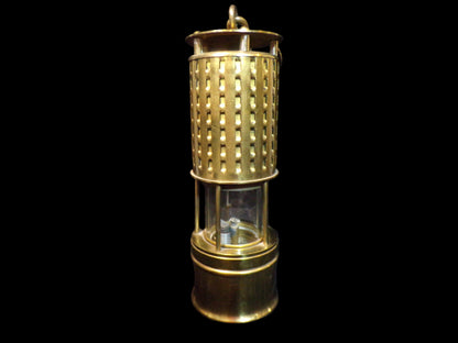 Koehler Brass Miner’s Safety Lamp – Marlboro, Mass. USA - Annapolis Maritime Antiques