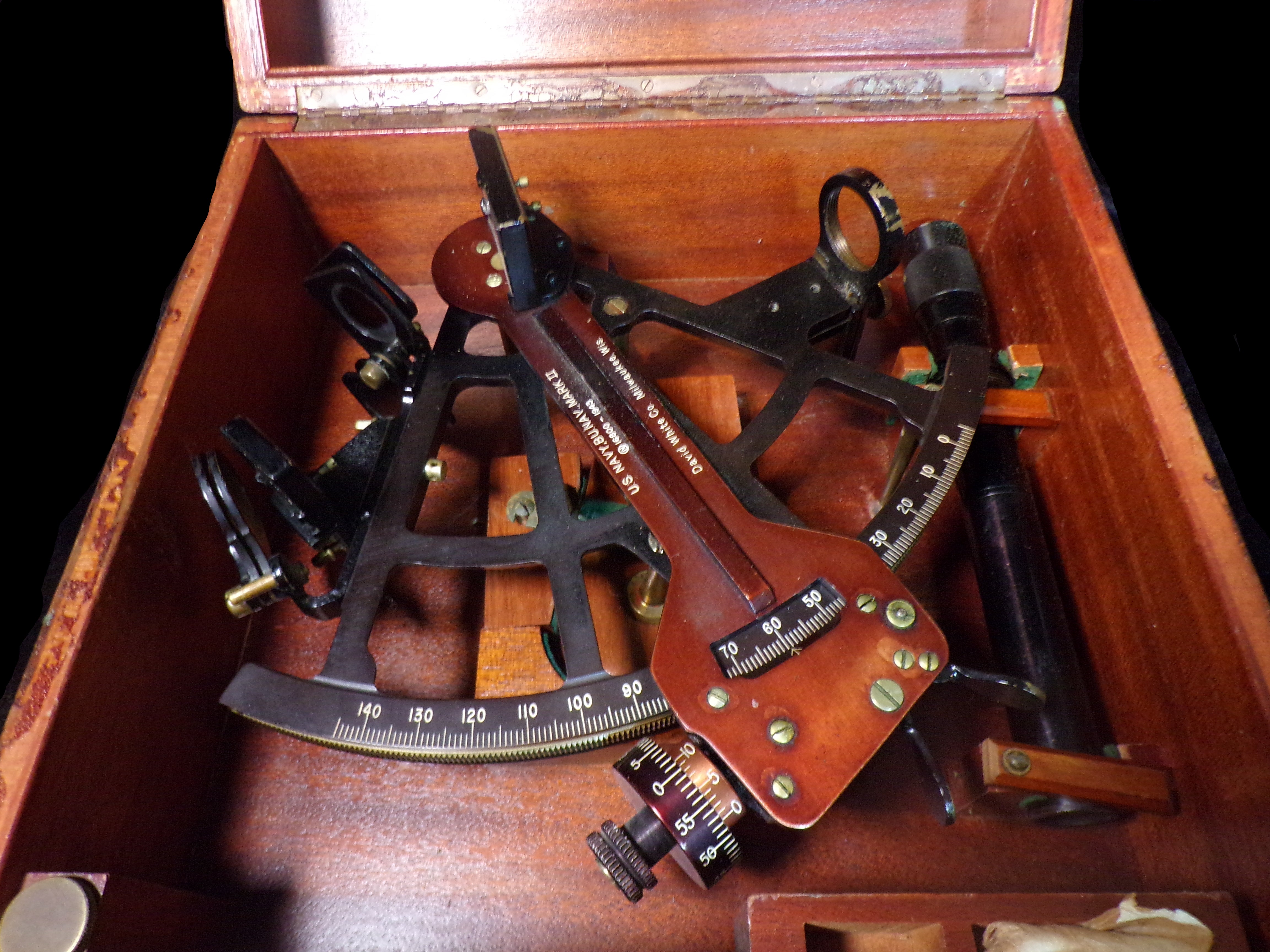 WWII U.S. Navy Mark II Sextant – Pioneer Instrument Co. 1941, With