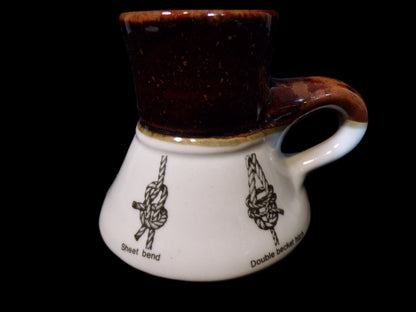 Knots Mug – Japan 1970s/80s – Sailor’s Rope Knot Diagrams (Bowline, Carrick Bend, Sheet Bend)