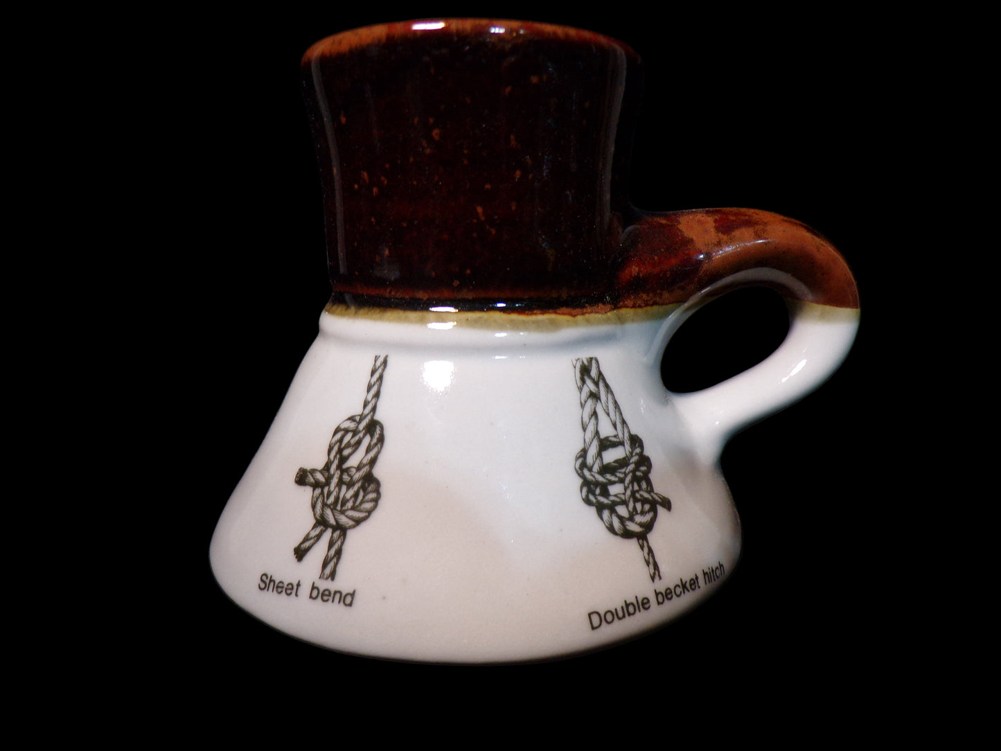 Knots Mug – Japan 1970s/80s – Sailor’s Rope Knot Diagrams (Bowline, Carrick Bend, Sheet Bend)