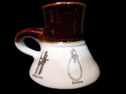 Knots Mug – Japan 1970s/80s – Sailor’s Rope Knot Diagrams (Bowline, Carrick Bend, Sheet Bend)