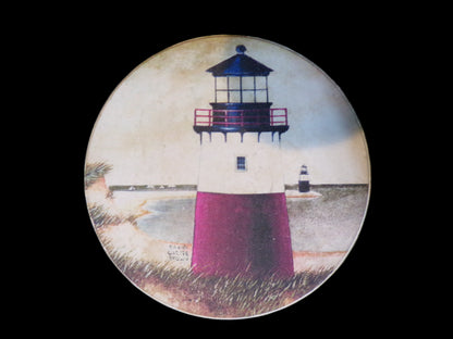 Set of 4 David Carter Brown Lighthouse Nautical Coasters – Cork Backed - Annapolis Maritime Antiques