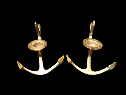 Anchor Candle Holders - Annapolis Maritime Antiques