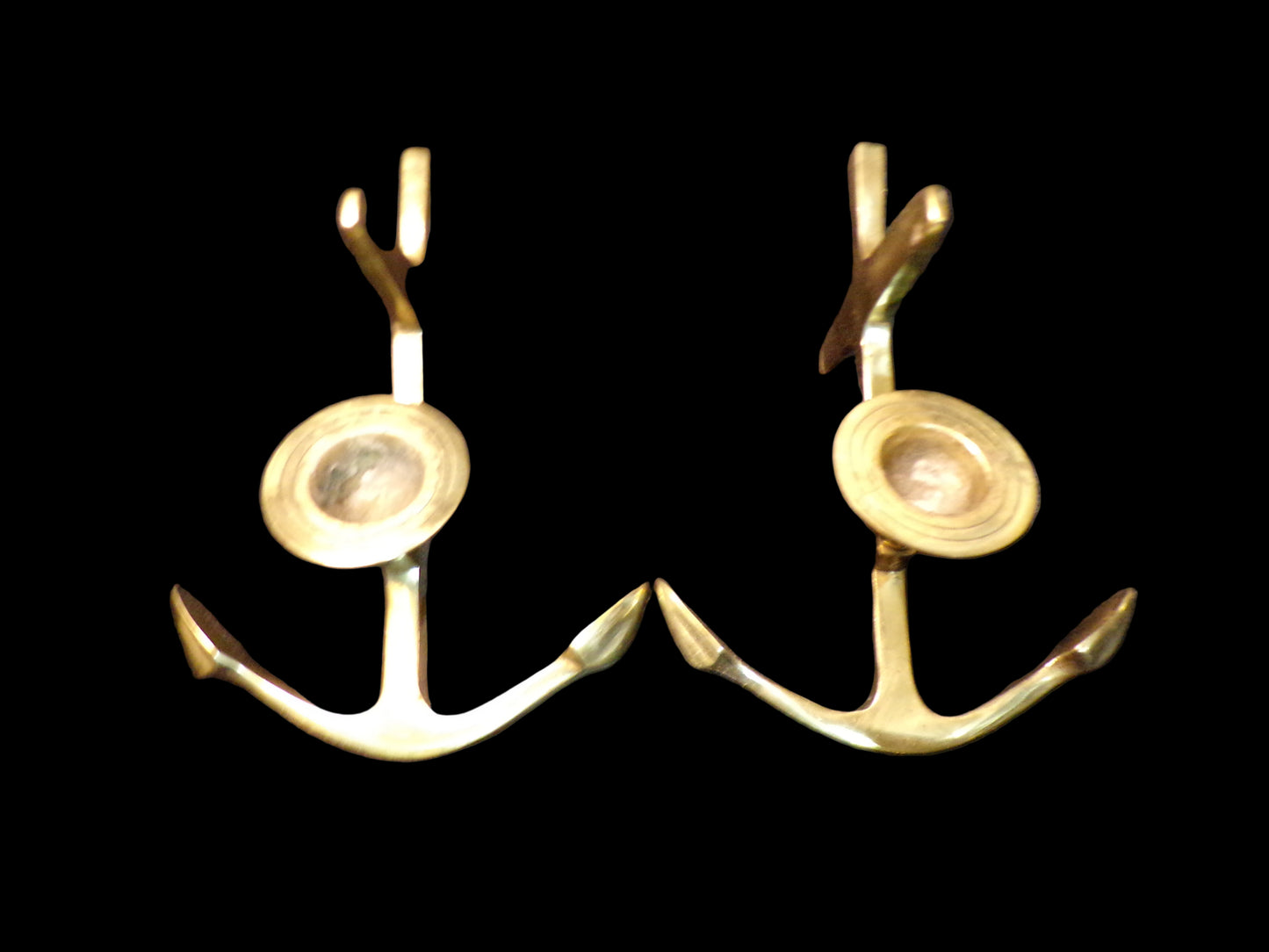 Anchor Candle Holders - Annapolis Maritime Antiques