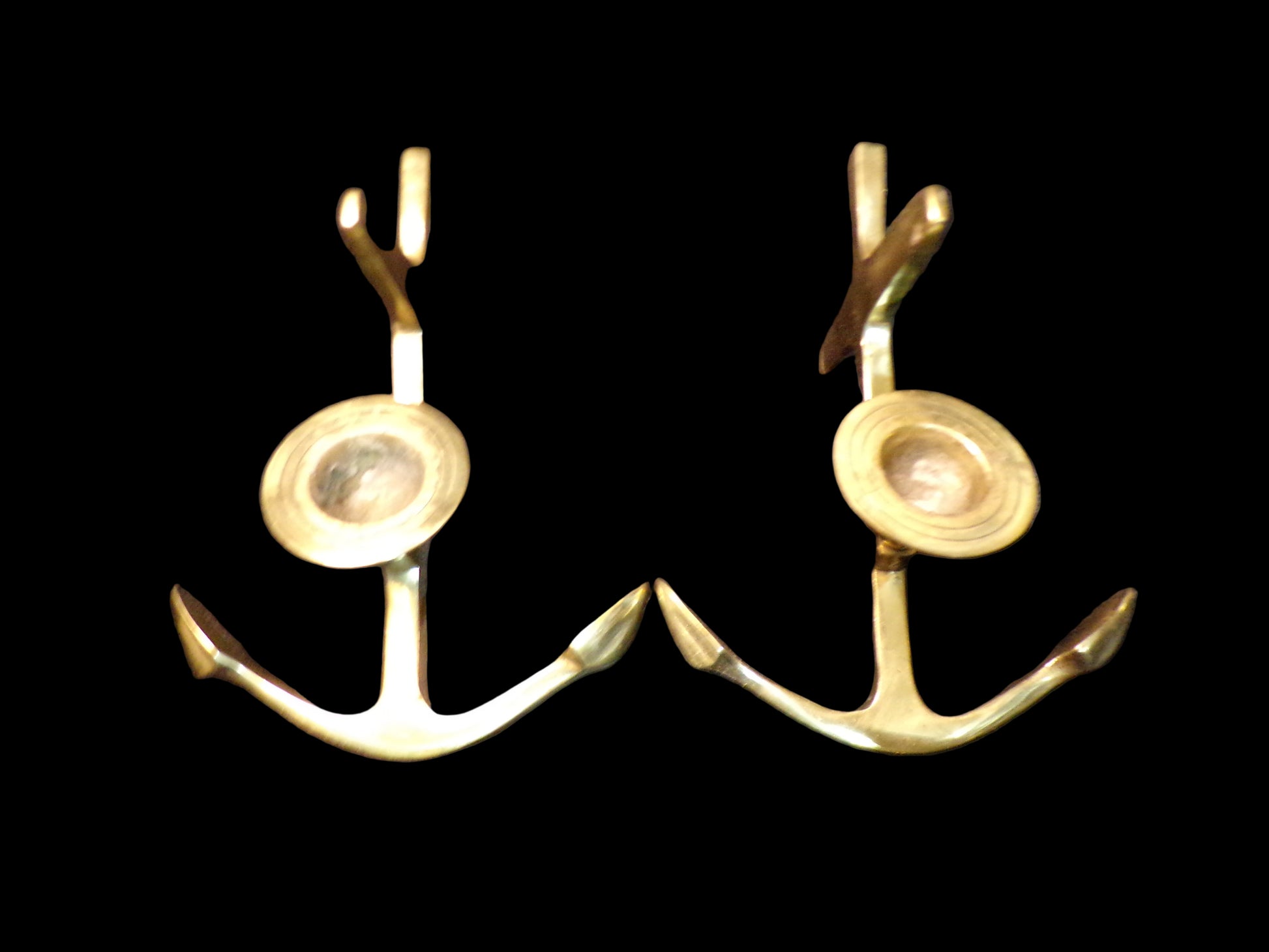 Anchor Candle Holders - Annapolis Maritime Antiques