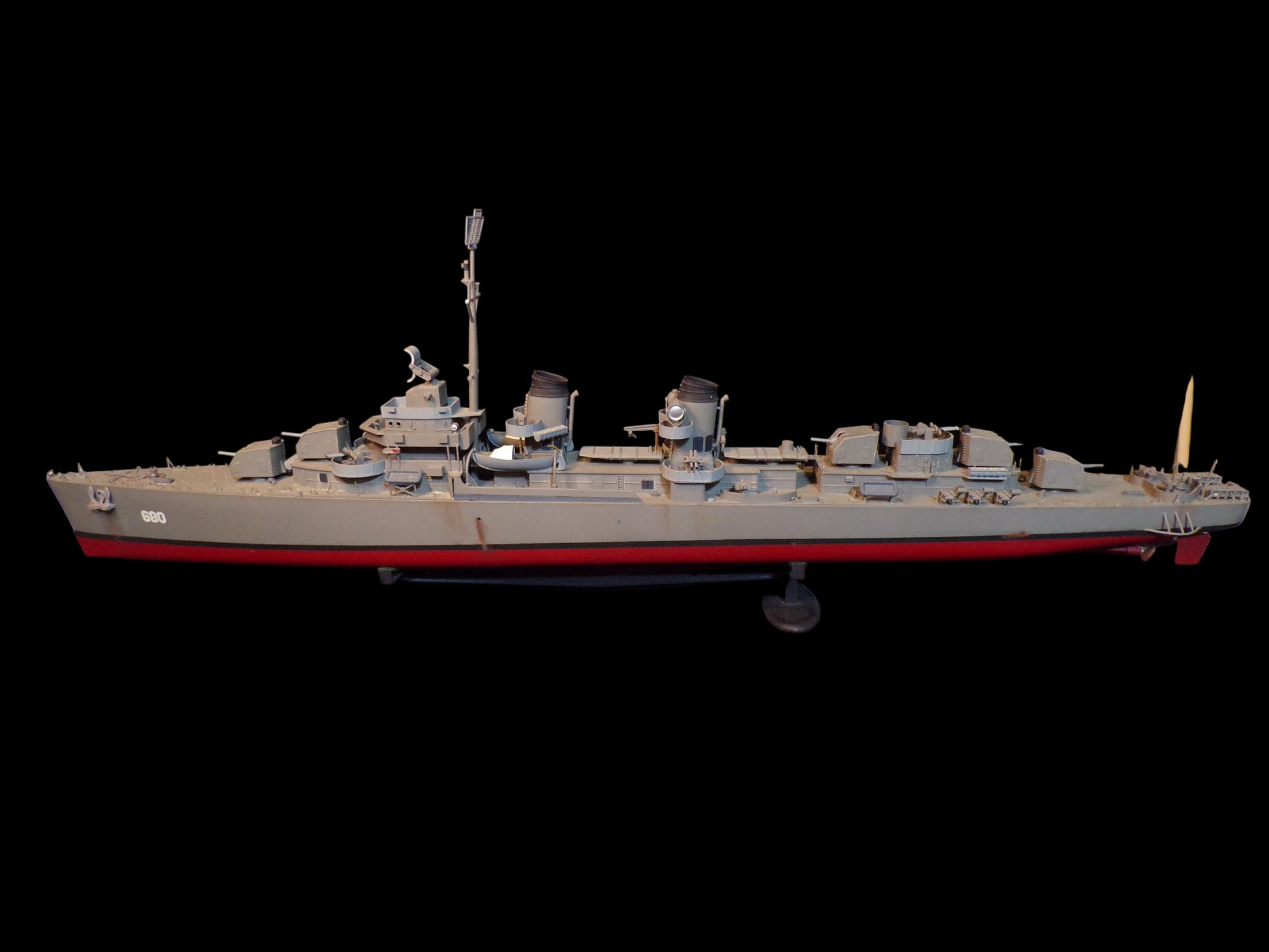 USS Melvin DD-680 Fletcher-Class Destroyer Scale Model – WWII Naval Collectible - Annapolis Maritime Antiques