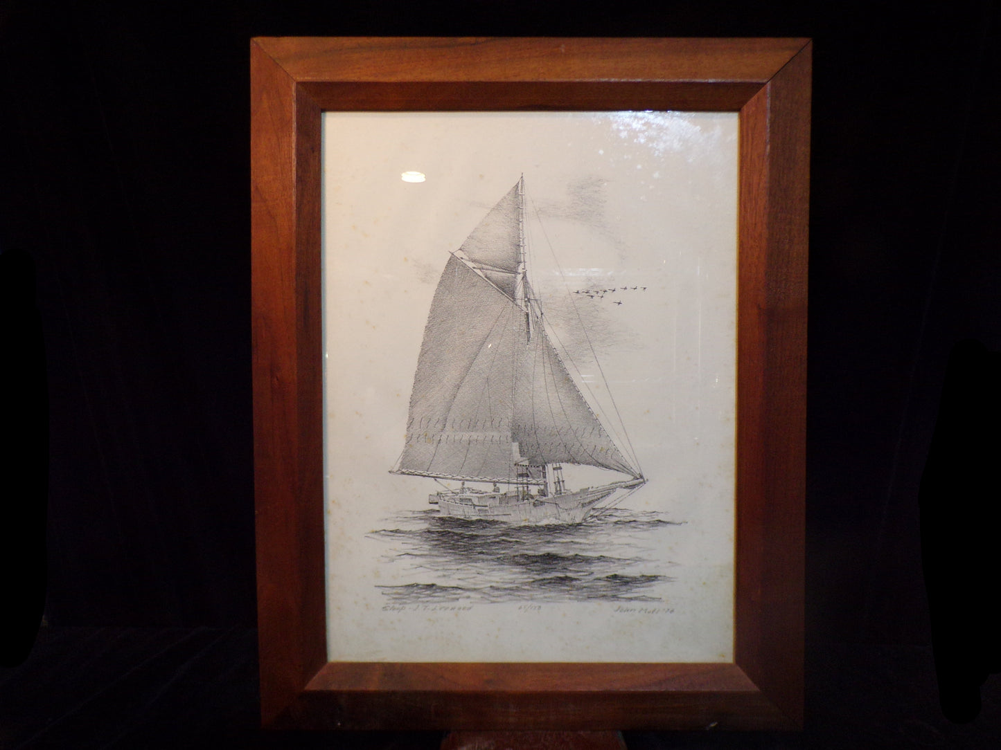 Limited Edition Nautical Print – “Sloop J.T. Leonard” by John Hall, 1976 – Framed