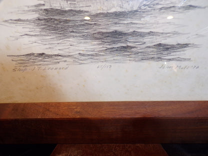 Limited Edition Nautical Print – “Sloop J.T. Leonard” by John Hall, 1976 – Framed