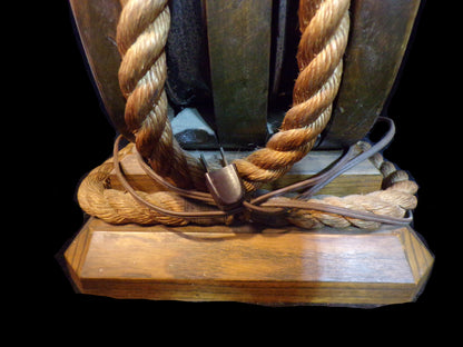 #Nautical Block Lamp with Rope Base