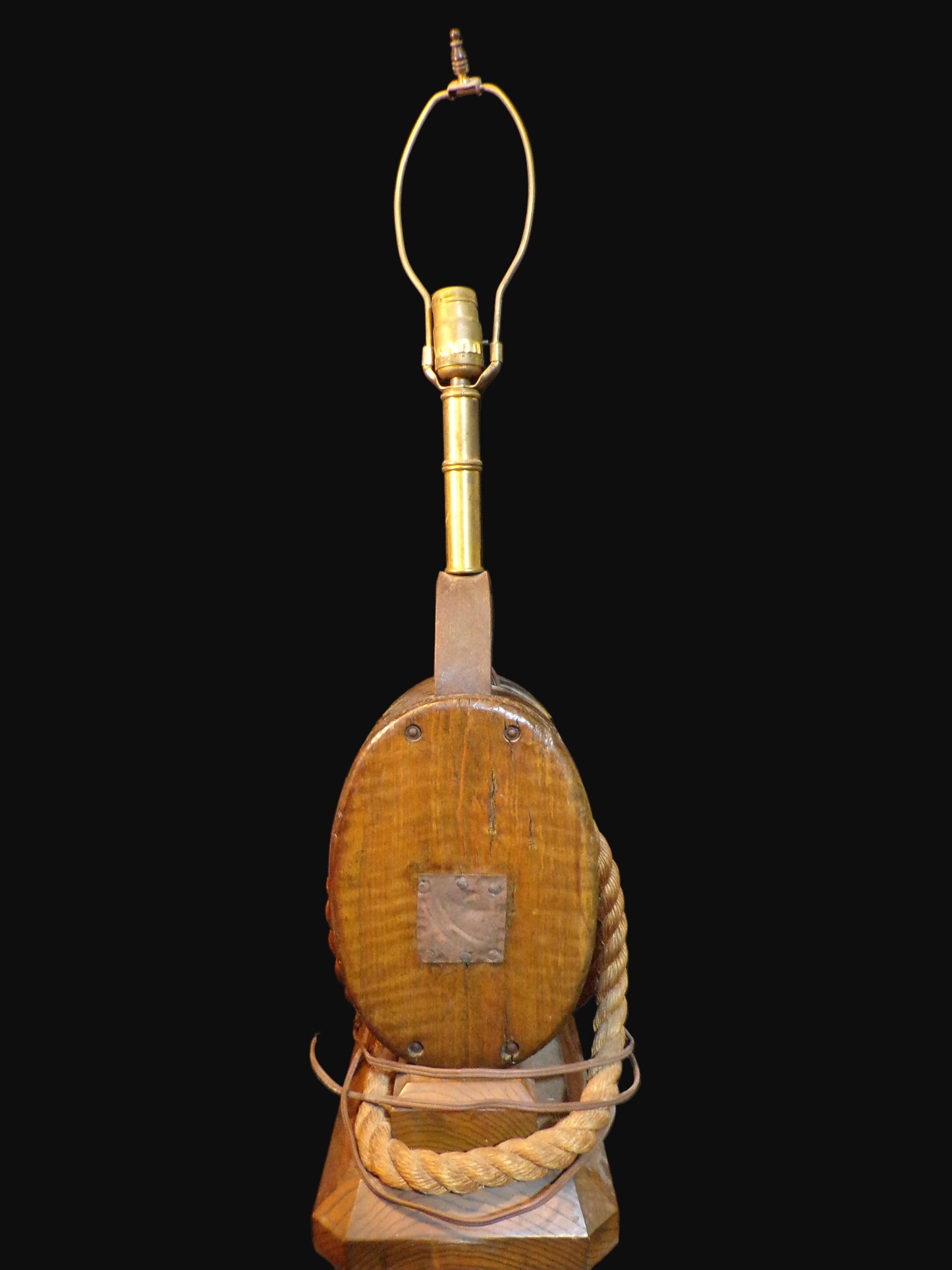 #Nautical Block Lamp with Rope Base