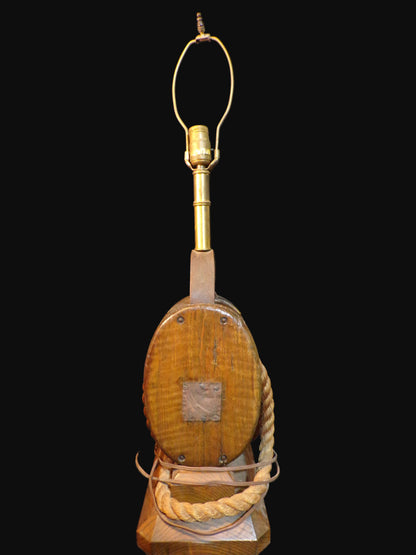 #Nautical Block Lamp with Rope Base