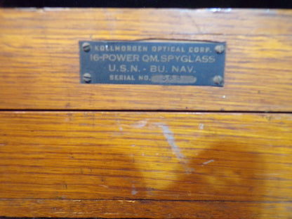 WWII Era U.S. Navy Kollmorgen Optical Corp. 16-Power Quartermaster Spyglass with Original Case