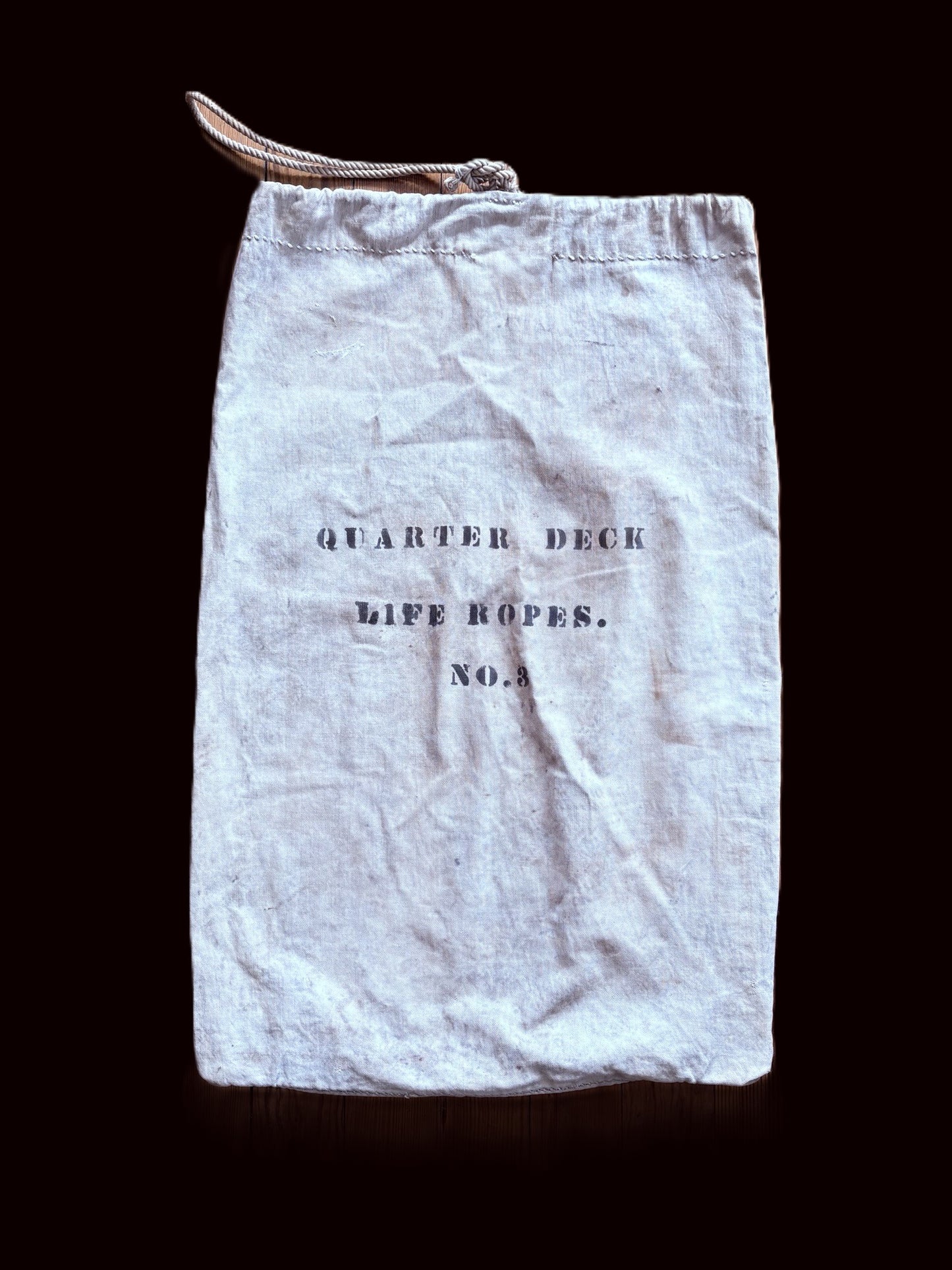 Vintage Ship Quarter Deck Life Ropes Bag - Annapolis Maritime Antiques