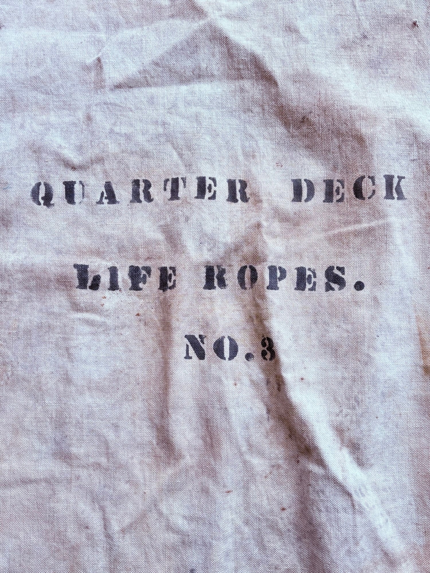Vintage Ship Quarter Deck Life Ropes Bag - Annapolis Maritime Antiques