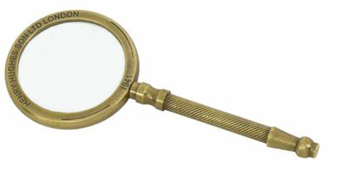 Solid Brass Hughes Magnifying Glass