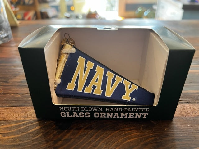 Navy Pennant Christmas Ornament