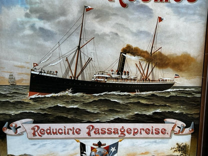 Deutsche Kosmos framed print - German Steamship Co.