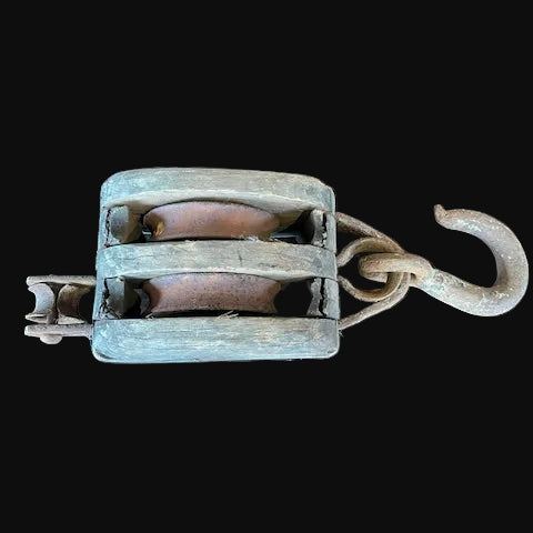 Antique Block, Double Sheave 18" - Annapolis Maritime Antiques
