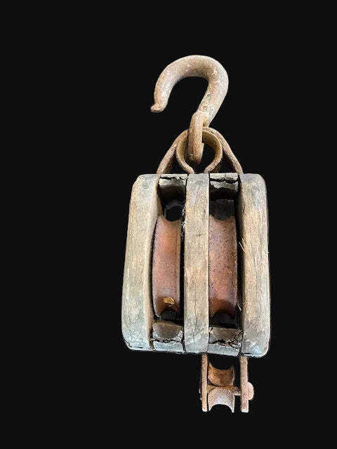 Antique Block, Double Sheave 18" - Annapolis Maritime Antiques