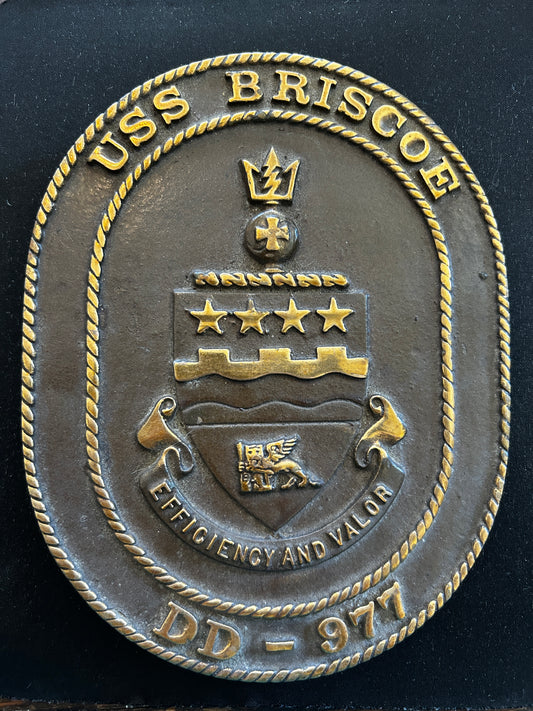USS Briscoe Solid Brass Plaque